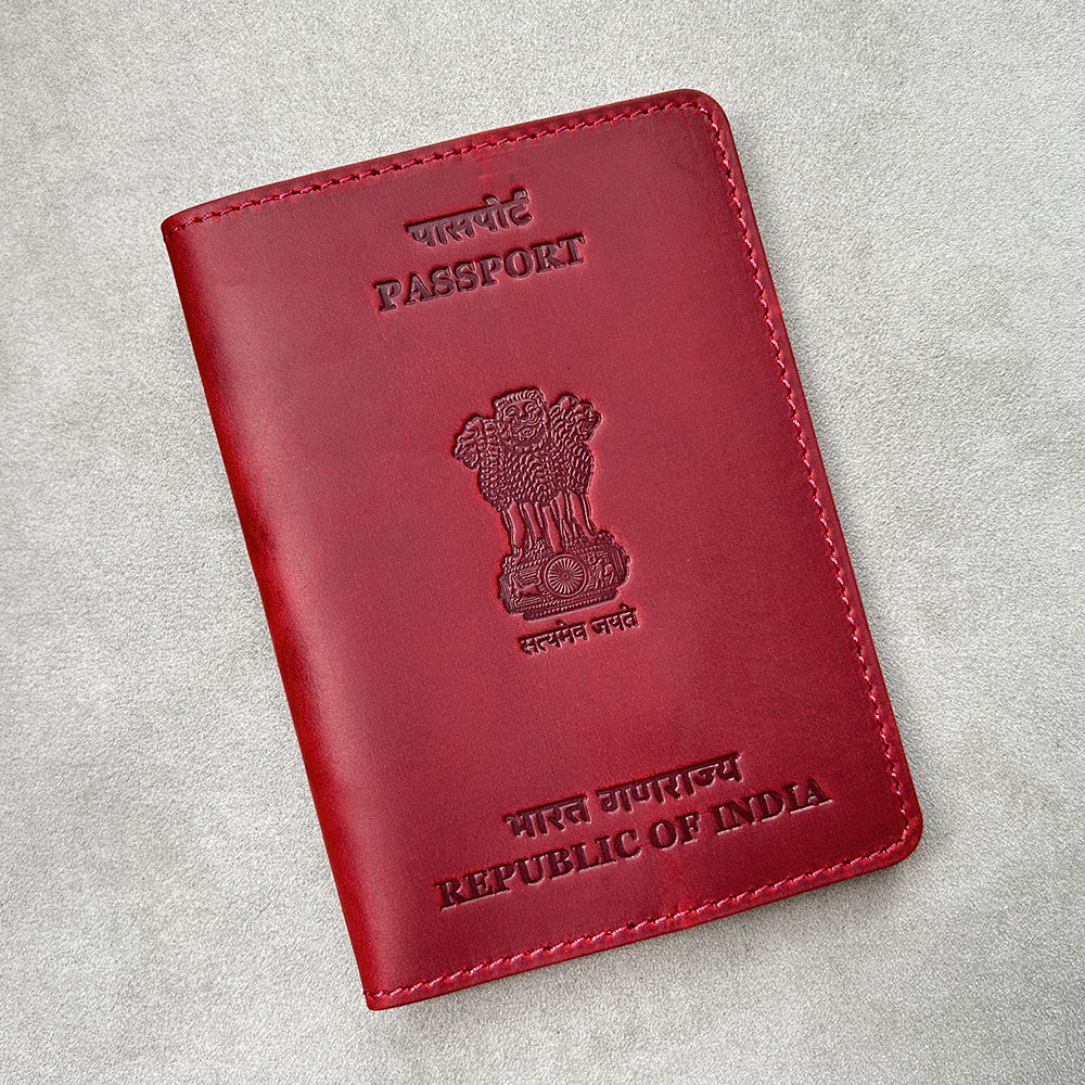 Travel Accessories India - Couro Genuíno Tampa do Passaporte, Titular