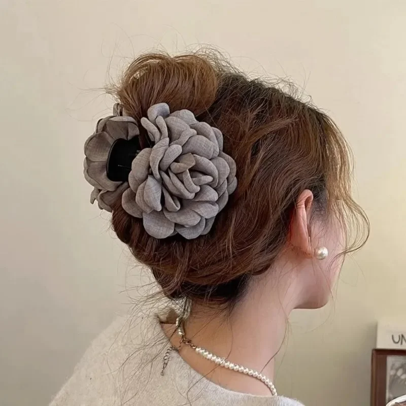 Travel Accessories Aesthetic - Grampos de cabelo com flor rosa