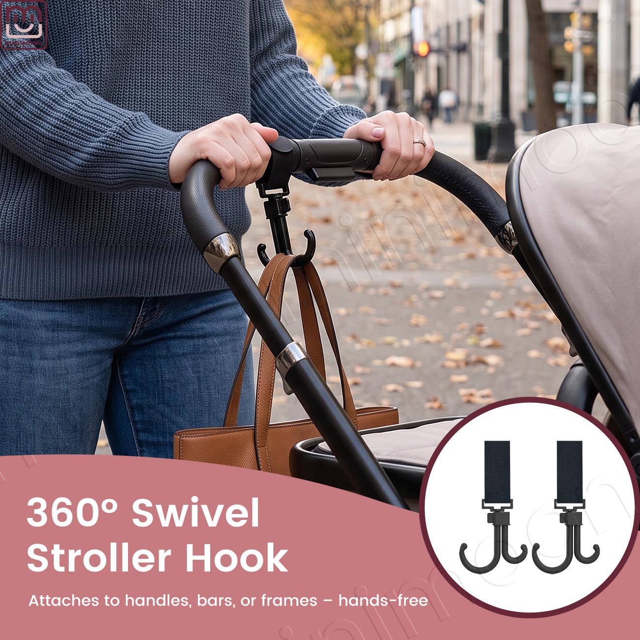 Travel Accessories Baby - 360 ° Gancho Giratório para Carrinho